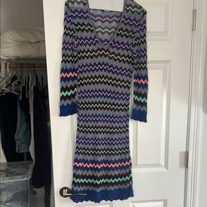 Multicolor Chevron Knit Dress